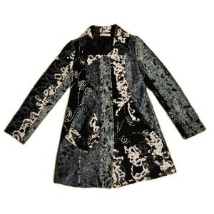 Pura Vida Womens Artistic Colorful Patchwork Jacket, Size Large